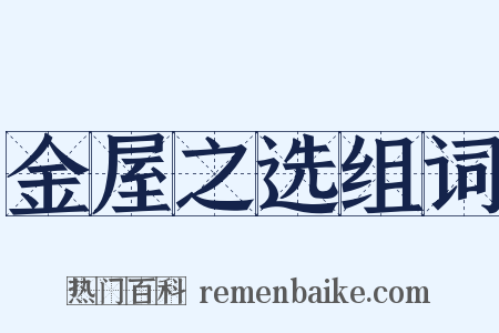 金屋之选组词是什么意思的图片